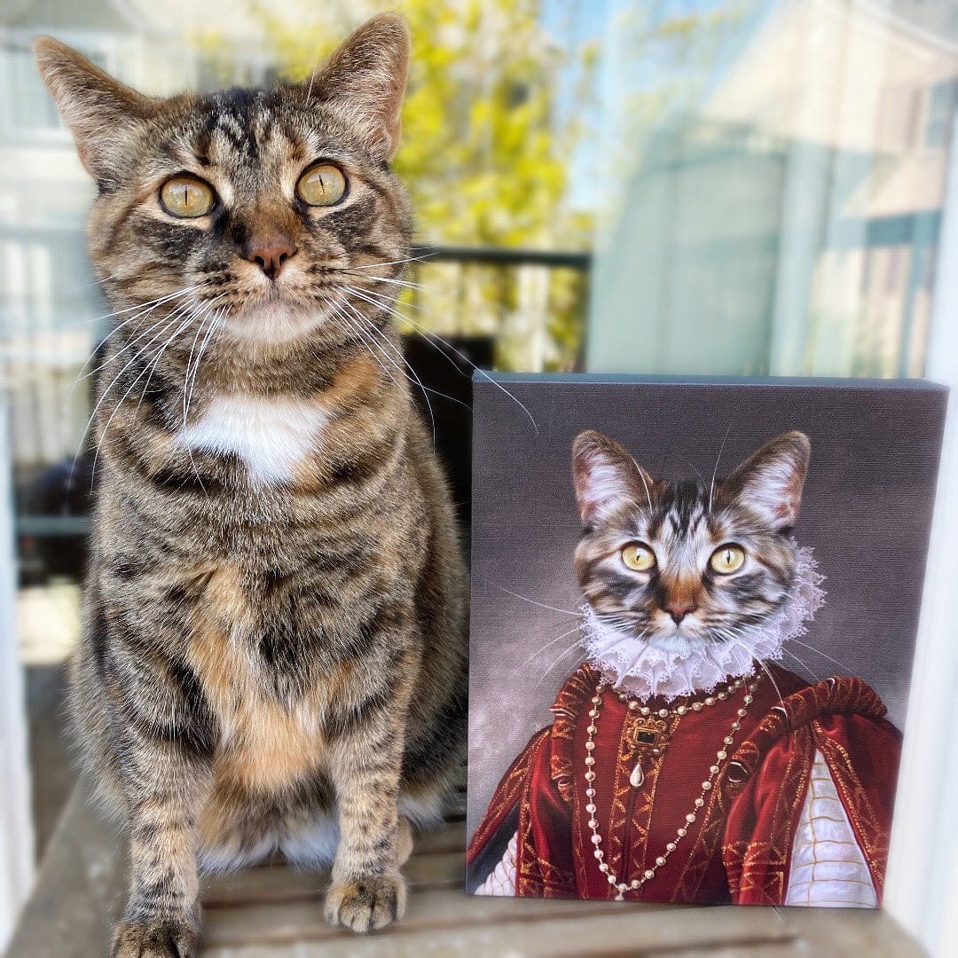 "Crown and Paw - Canvas The Queen of Roses - Custom Pet Canvas 8"" x 10"" / Unframed"