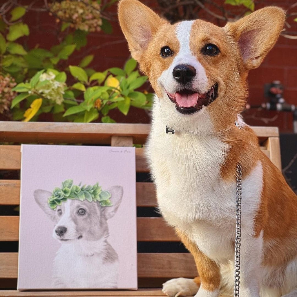 Roman Crown Pet Portrait - Custom Canvas