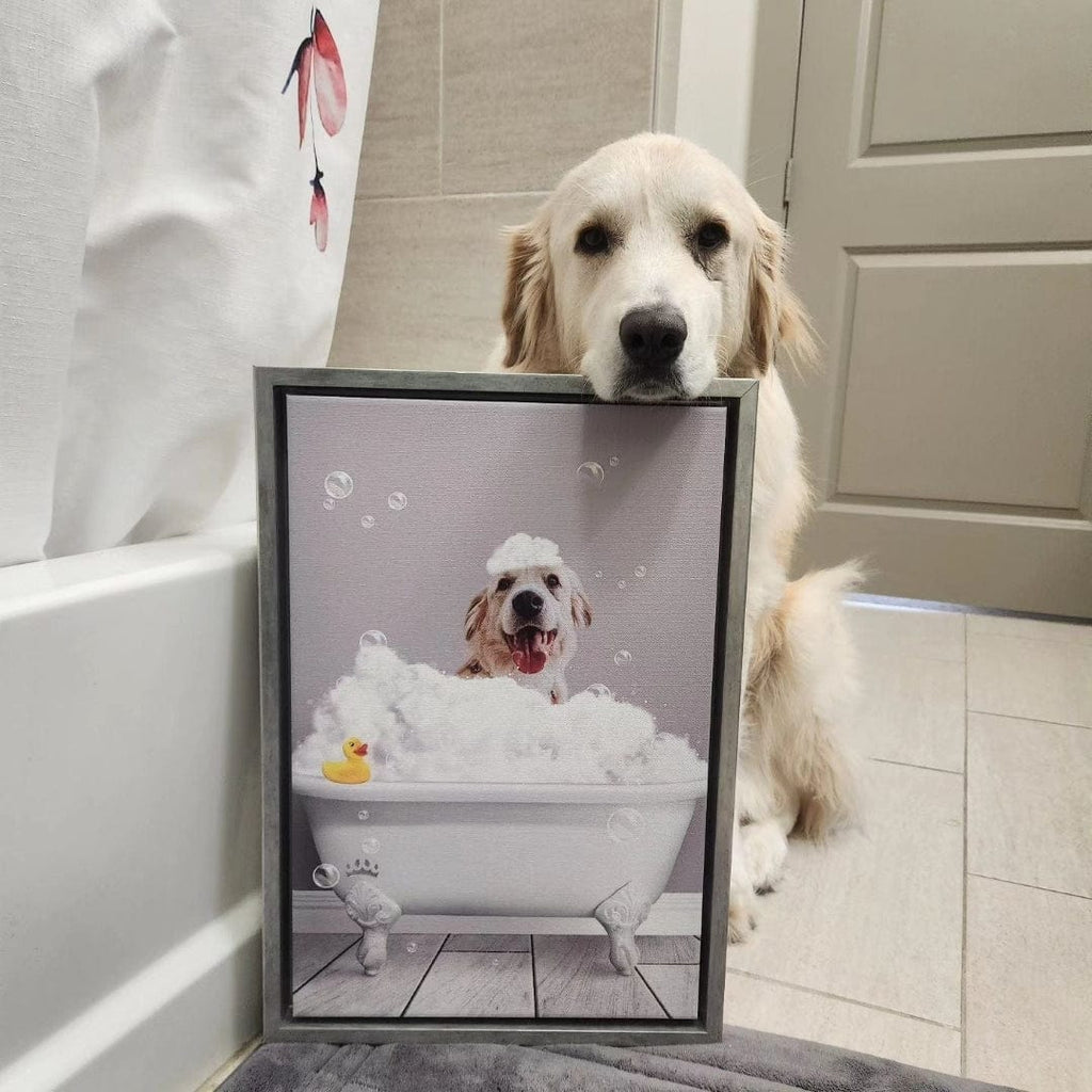 Bath Tub Pet Portrait (One Pet) - Custom Pet Art
